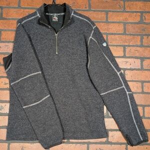 KUHL ThermoKore Men's Gray Quarter-Zip Sweater